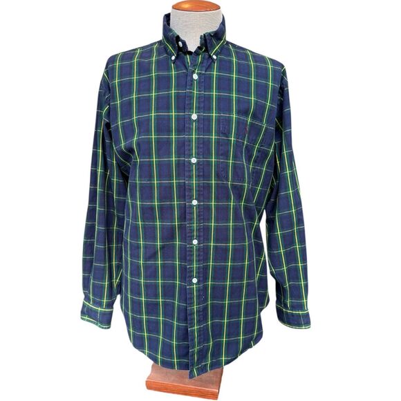 Ralph Lauren Men’s Blaire Button Down Shirt Sz.. L Blue/Green Plaid - Picture 1 of 9